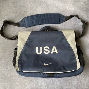 NIKE USA Laptop Messenger Bag Blue and Gray